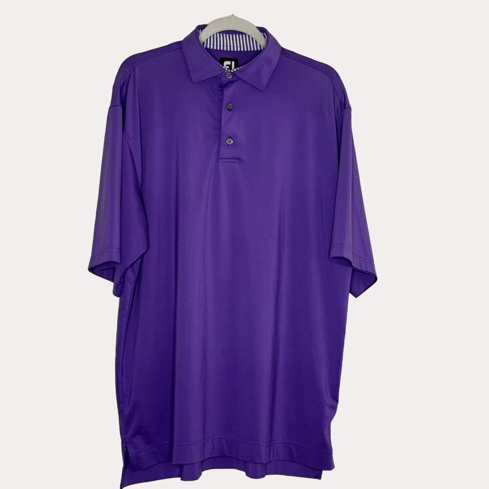 FootJoy FJ Mens Golf Polo Shirt Top Athleisure Athletic Purple L